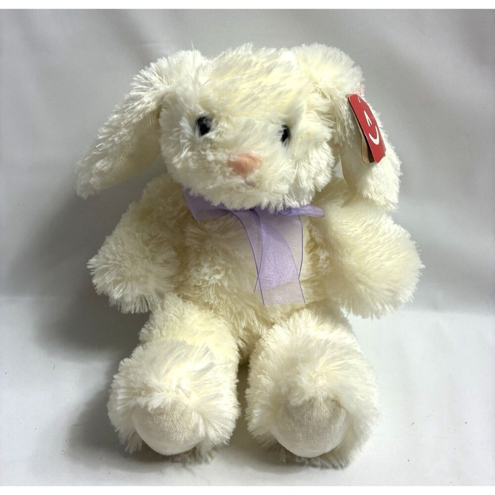 Aurora World White Bunny Rabbit Plush 9 Inch Purple Ribbon Stuffed Animal 2022
